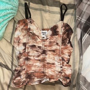 Brown tie dye top 🤎